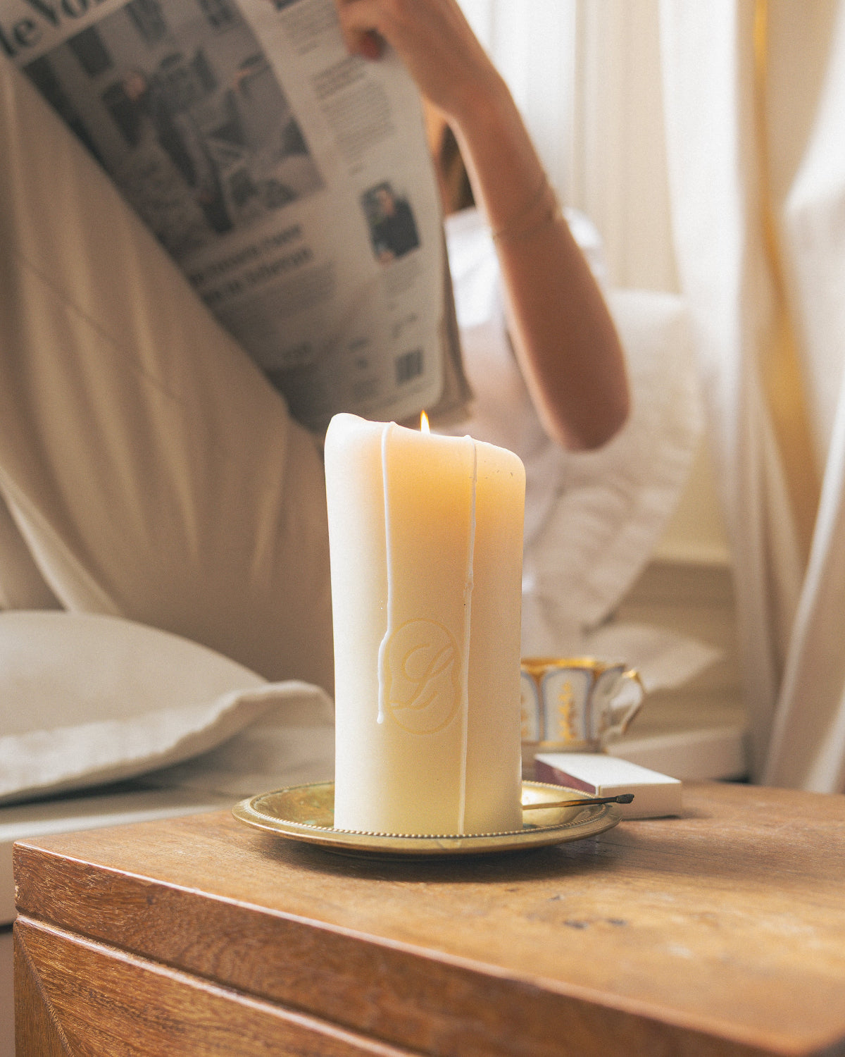 Natural wax candle beeswax soy blend paraffin free LLIOR