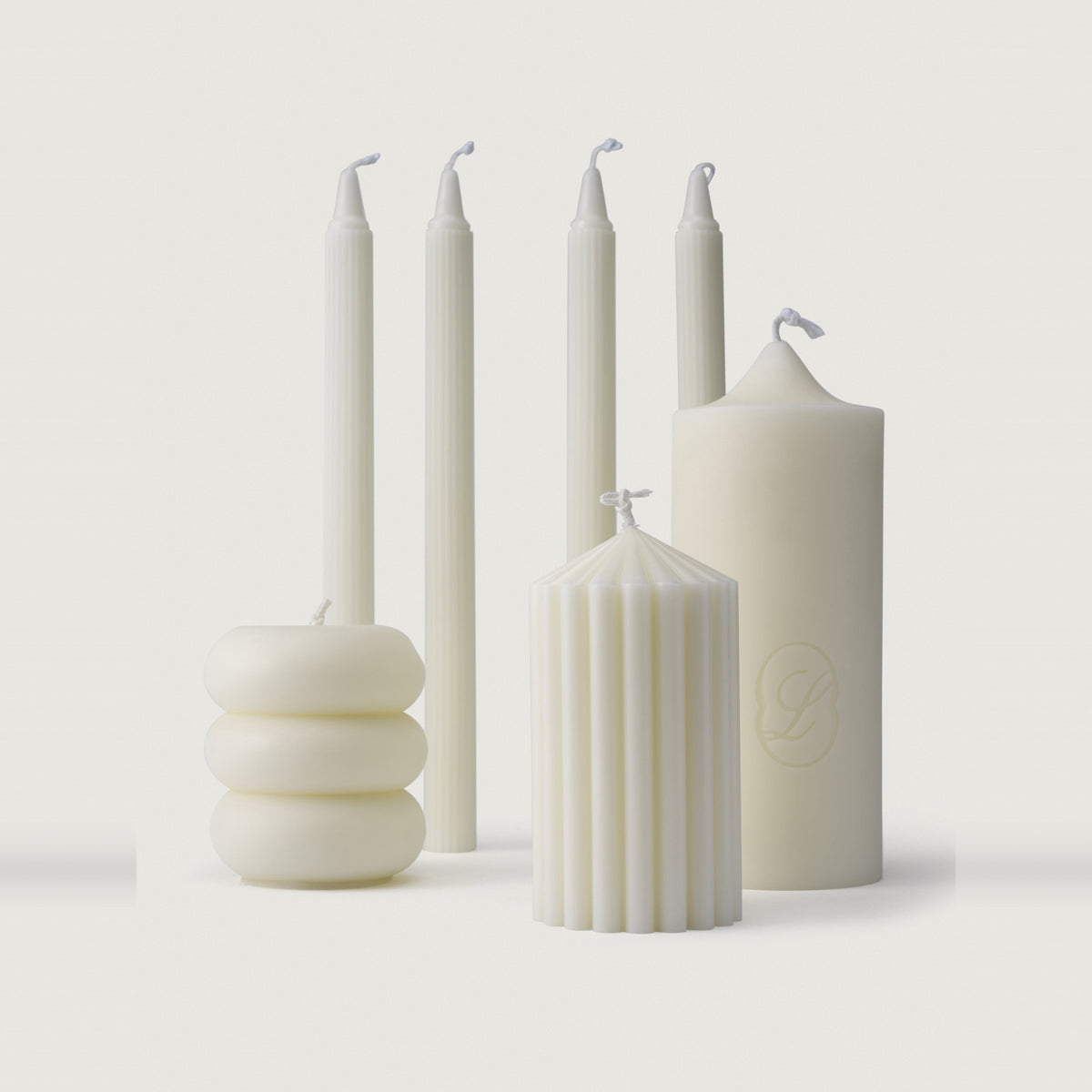 LLIOR Edition No. 01, the full set of sculptural candles in beeswax and soy