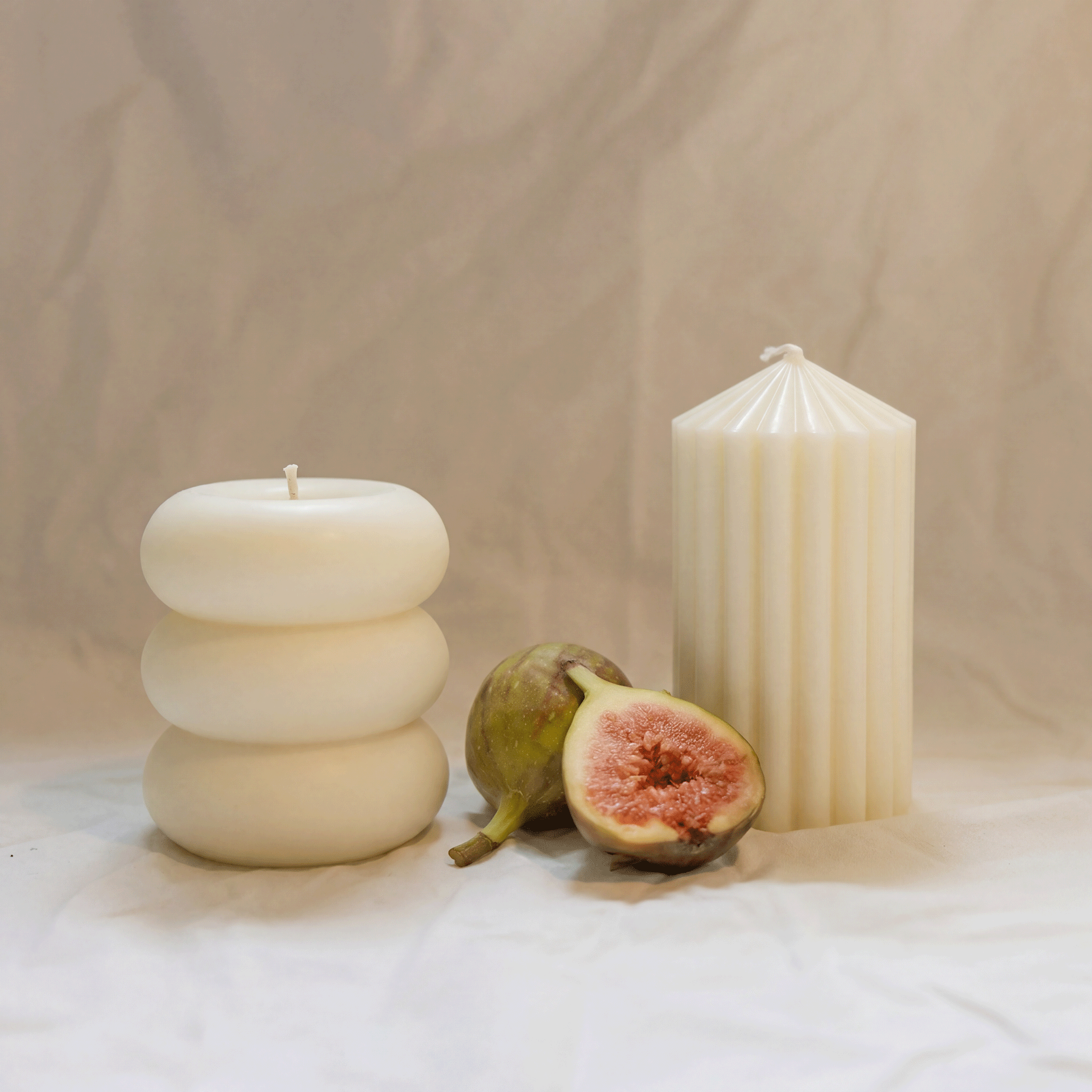 LLIOR Pillar Candle I and II beeswax soy sculptural unscented natural wax