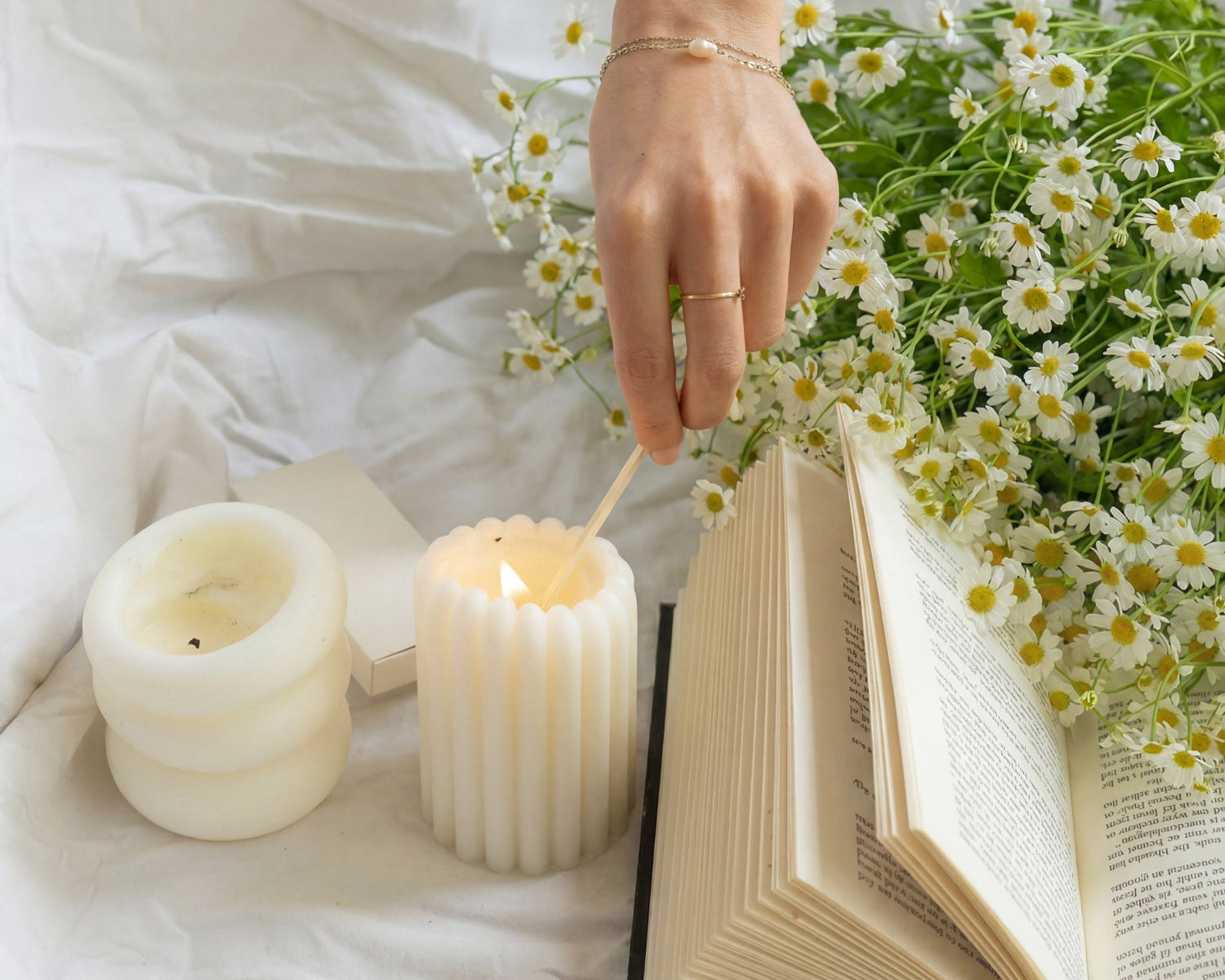 LLIOR Pillar Candle Set beeswax soy wax unscented luxury pillar candle